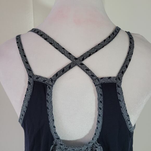 CAbi Size S Blue Polka Dot Cross Strap Navy Blue Tank Top Casual Lightweight - Picture 3 of 10